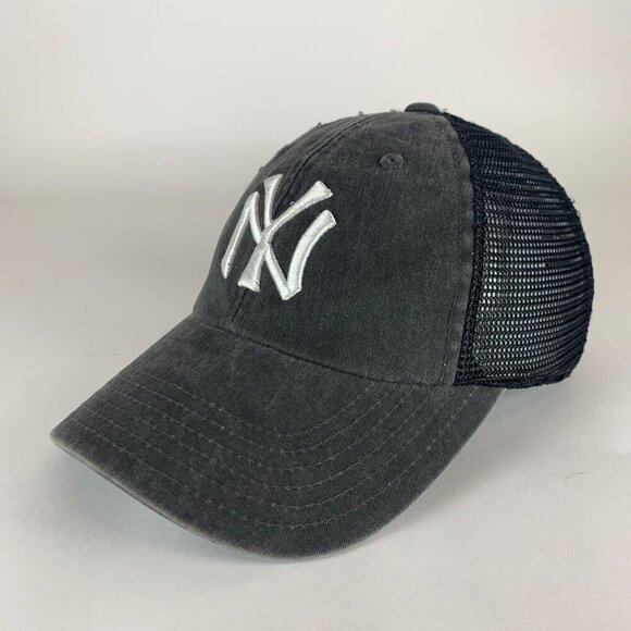 New York Yankees MLB Gray Black American Needle Relaxed Fit Strapback Hat - Picture 1 of 6